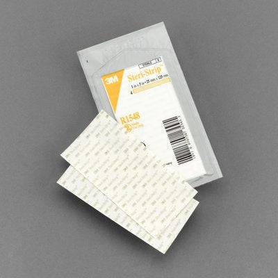 3M R1548 Steri-Strips Reinforced - 1" x 5", 4 strips/envelope, Box of 25 envelopes - 1×5in