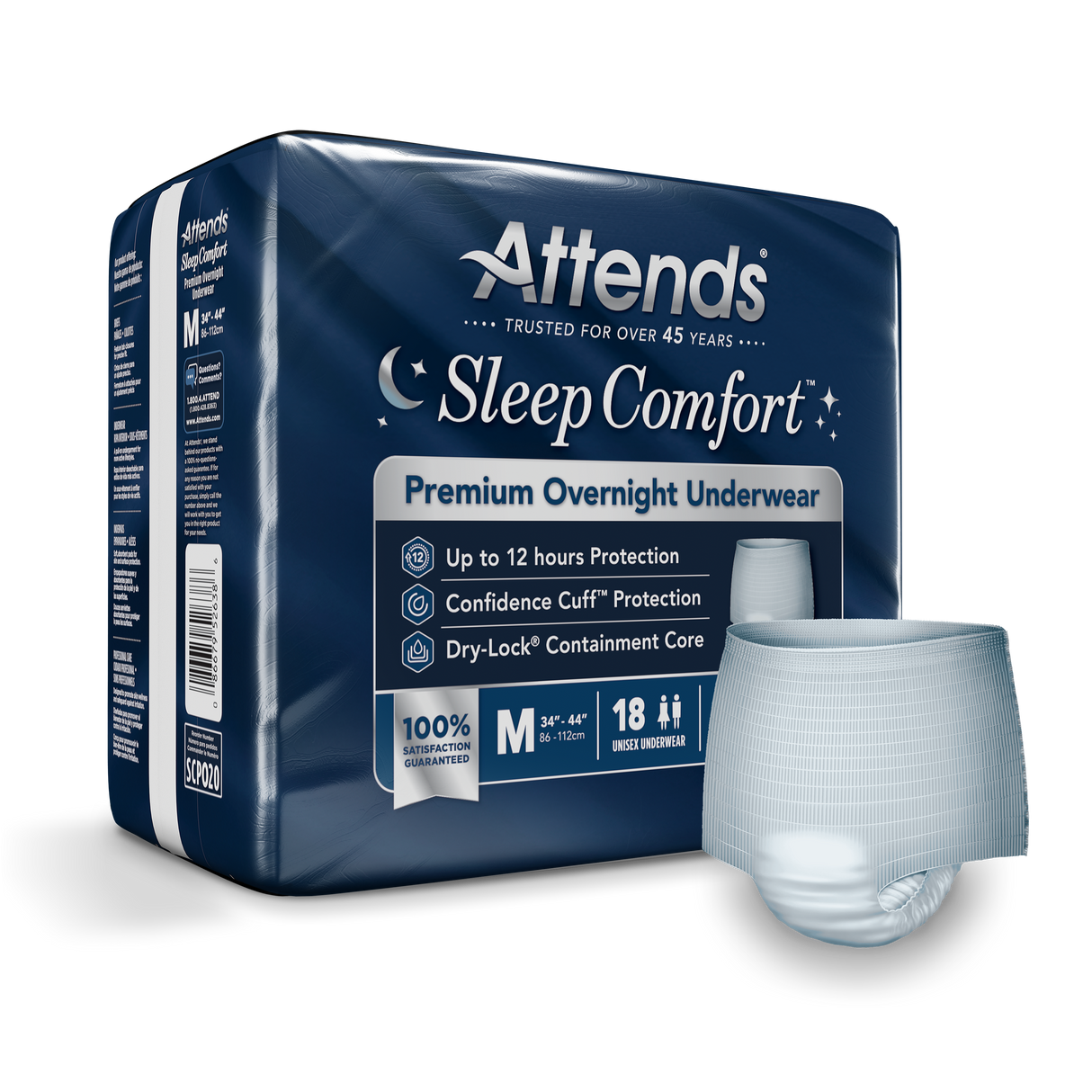 Attends Sleep Comfort™ Premium Overnight Underwear - Medium