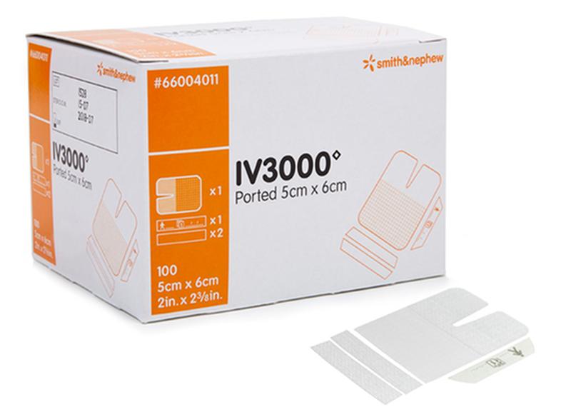 BX/100 IV3000 ONE HAND PORTED FIXATION DRESSING, SIZE 5CM X 6CM - 5×6cm / 5cm