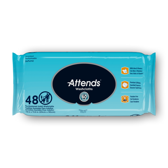 Attends Scented Washcloths - 8.7" X 12.6"