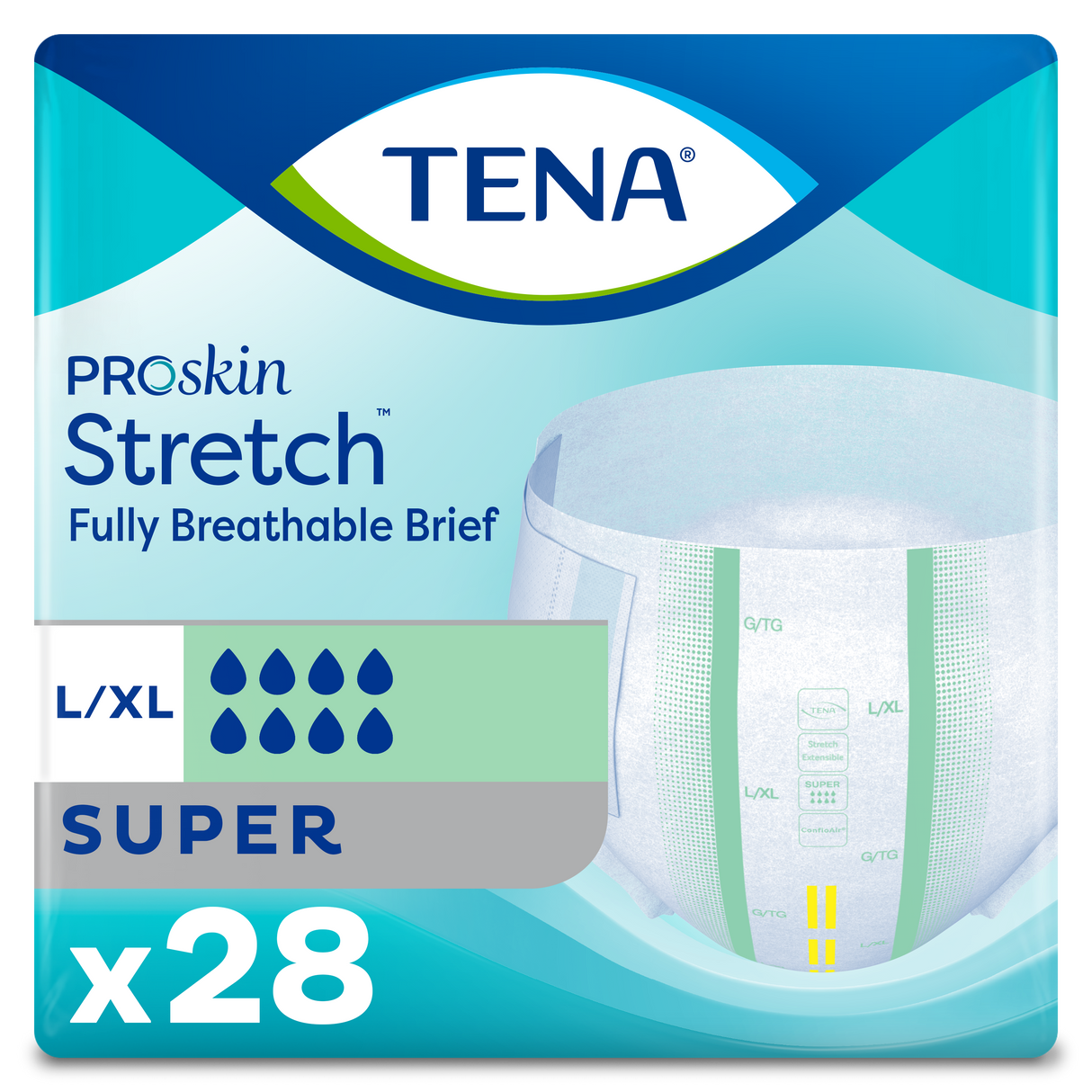 TENA ProSkin Stretch Super Incontinence Brief, Heavy Absorbency