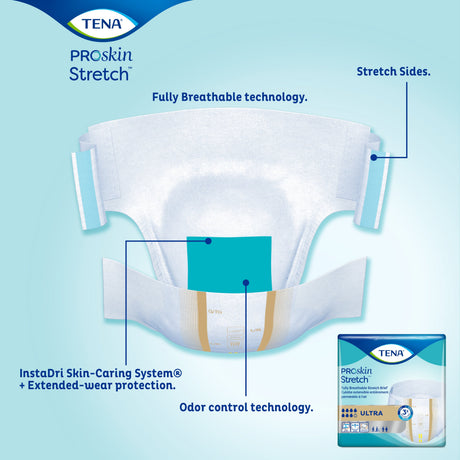 TENA ProSkin Stretch Ultra Incontinence Brief, Heavy Absorbency