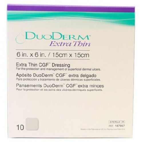BX/10 DUODERM EXTRA THIN CGF HYDROCOLLOID DRESSING, STERILE, 10CM X 10CM (4IN X 4IN) - 15×15cm / 6×6in