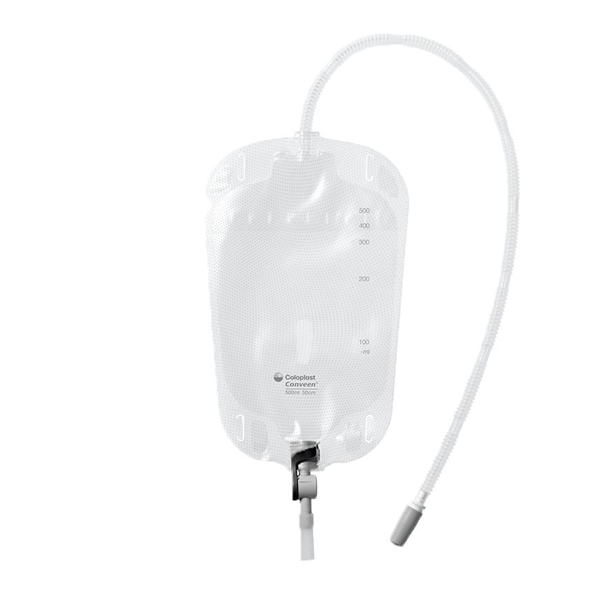 Conveen® Security+ Leg Bag, Lever Outlet, Straps, Sterile, 34oz (1000ml) - 1 Each - 500ML
