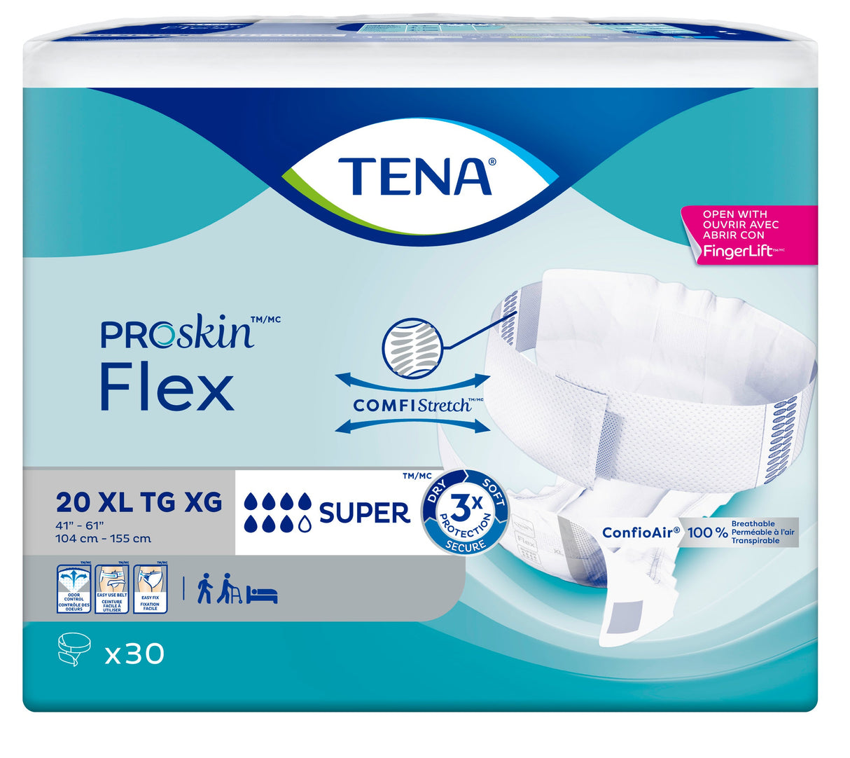 TENA ProSkin Flex Super Belted Incontinence Brief, Heavy Absorbency