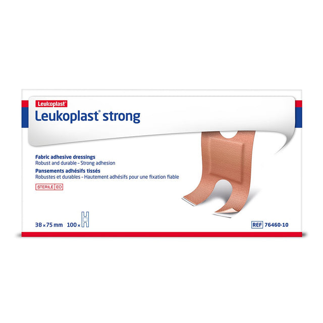 Leukoplast Strong Fabric Adhesive Dressing 3.8cm X 3.8cm Beige - Box Of 100 - 3.8×3.8cm / 3.8cm