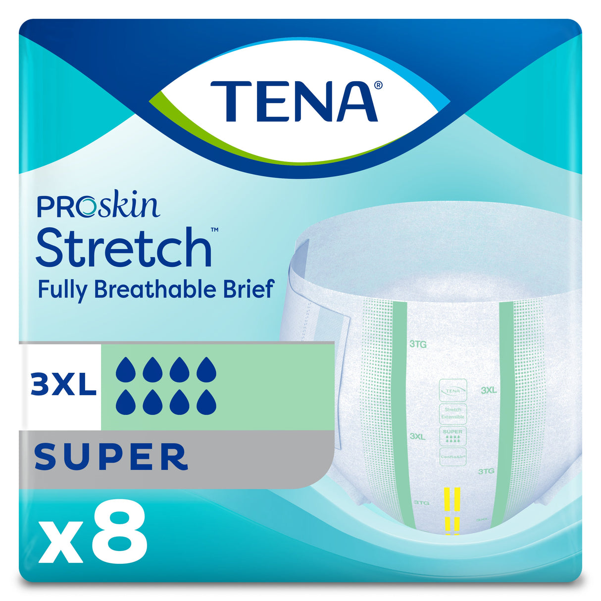 TENA ProSkin Stretch Super Incontinence Brief, Heavy Absorbency