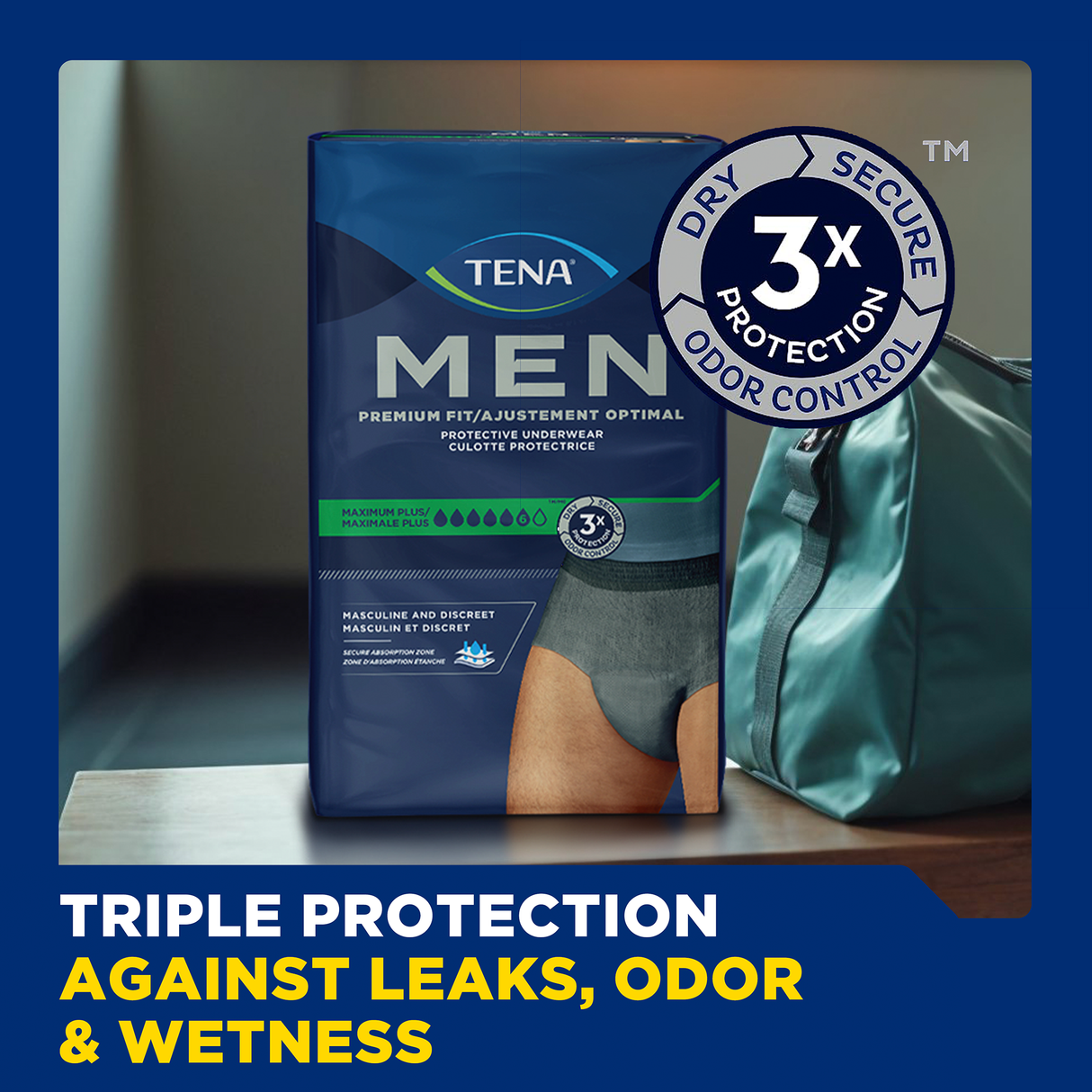 TENA MEN Maximum Plus Underwear, Heavy Absorbency