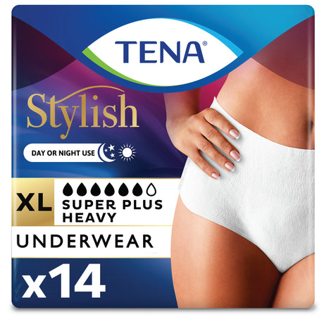 TENA Stylish Super Plus Underwear for Women, Heavy Absorbency