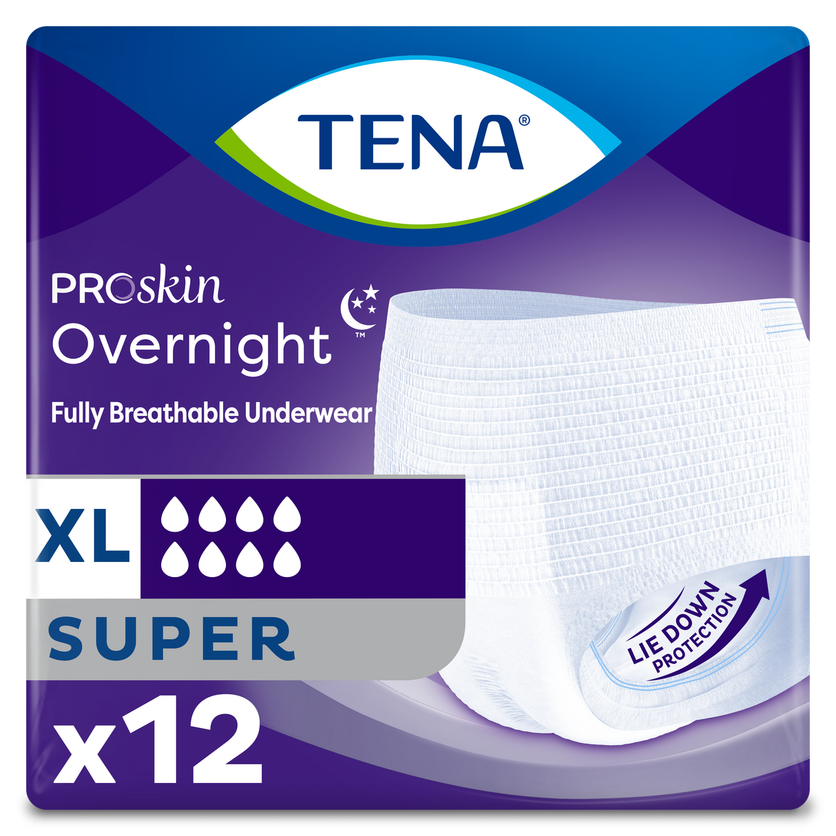 TENA ProSkin Overnight Super Protective Underwear, Heavy Absorbency