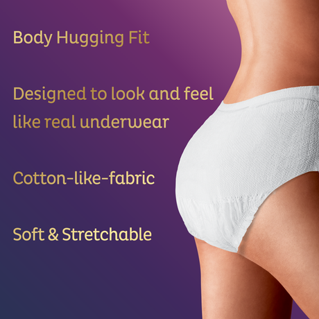 TENA Stylish Super Plus Underwear for Women, Heavy Absorbency