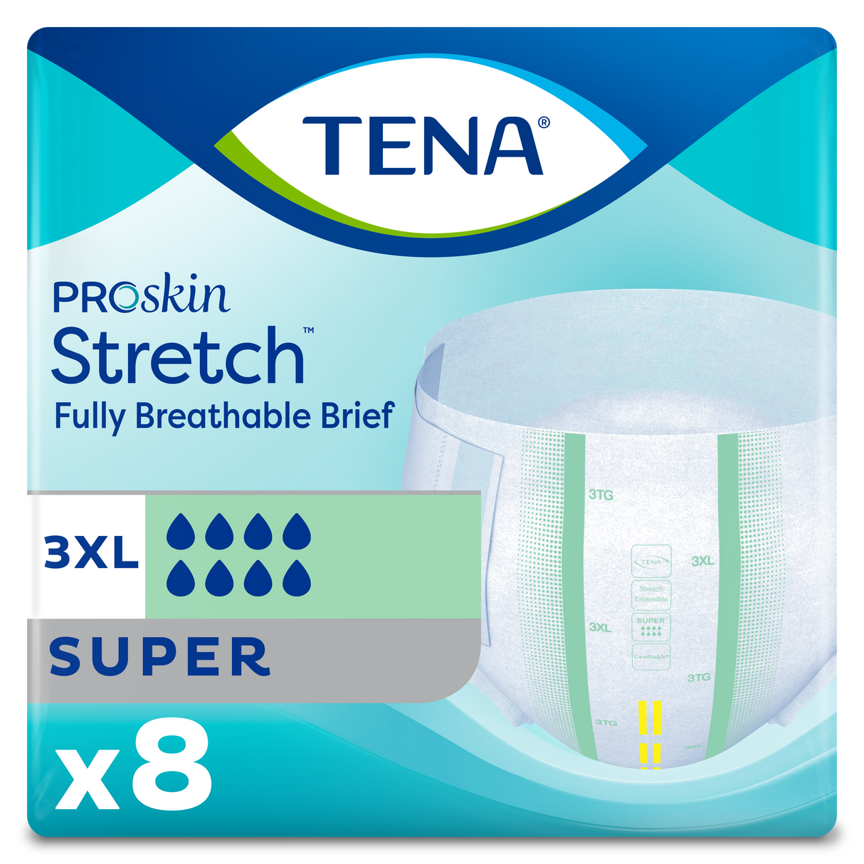 TENA ProSkin Stretch Super Incontinence Brief, Heavy Absorbency