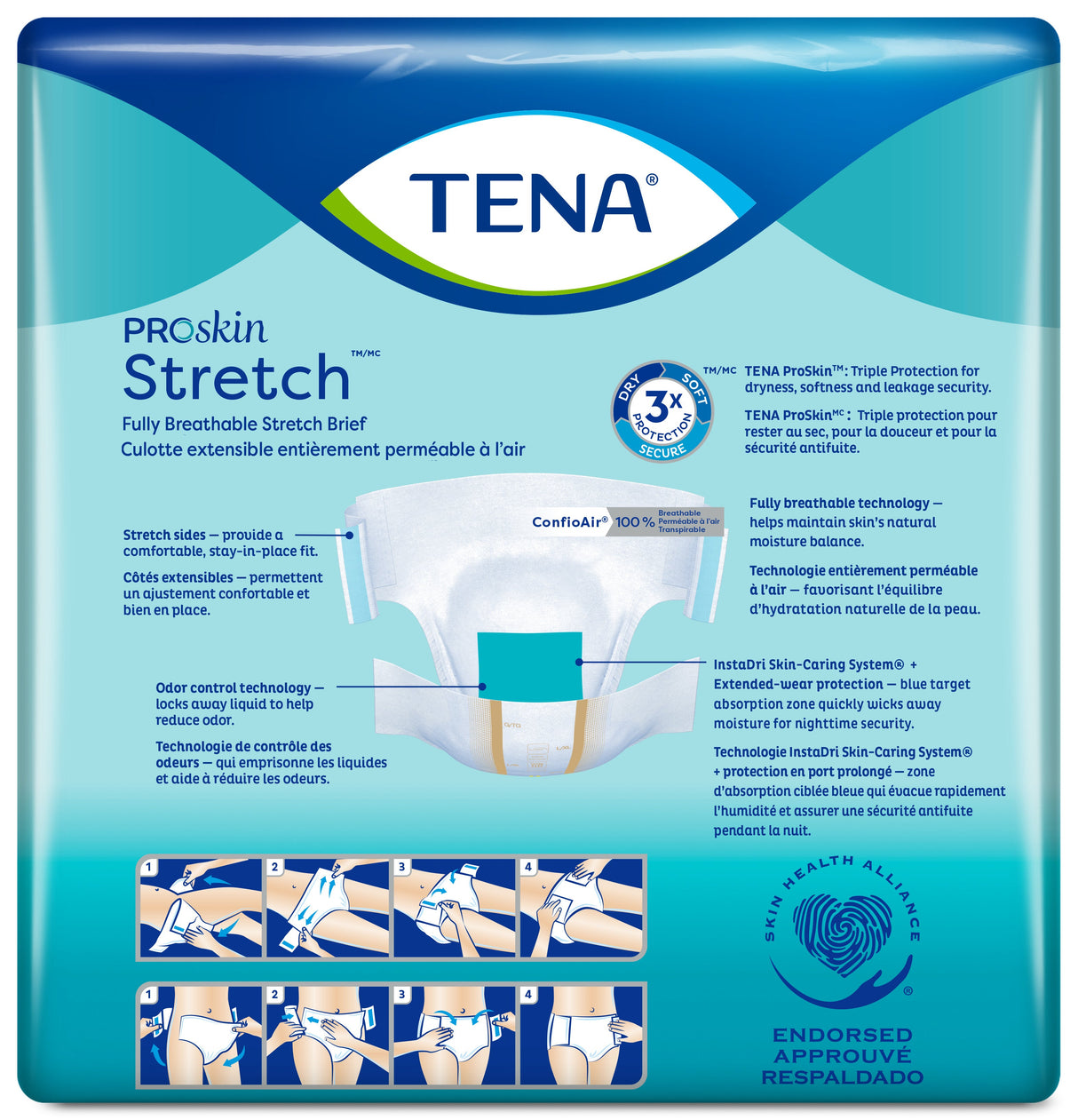 TENA ProSkin Stretch Ultra Incontinence Brief, Heavy Absorbency