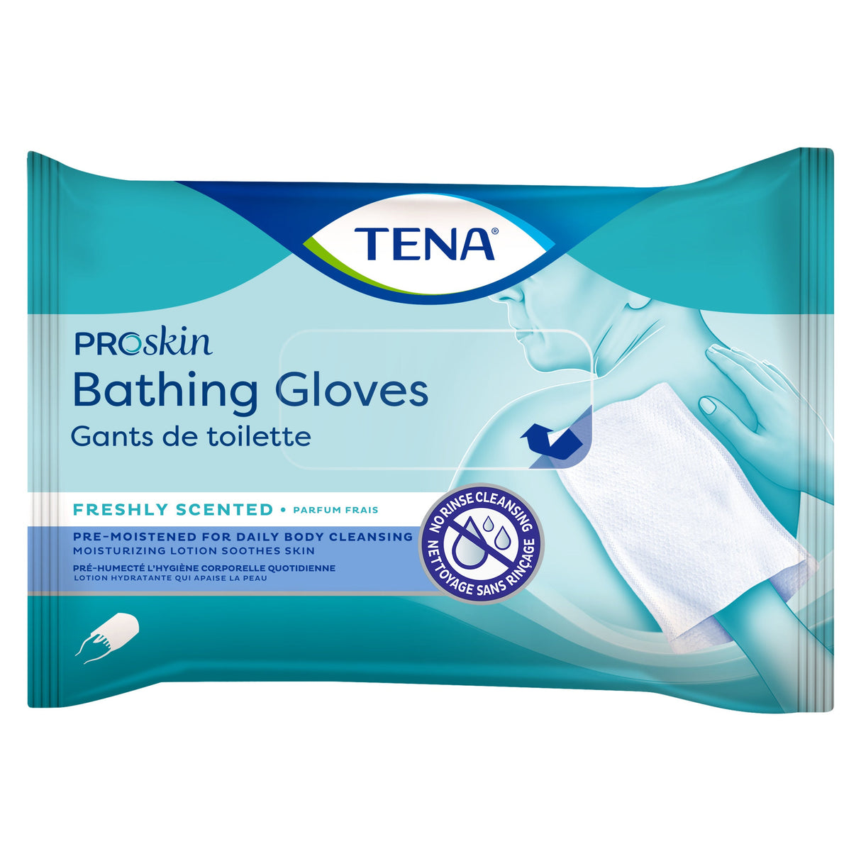 TENA ProSkin Bathing Glove, Premoistened Wipe