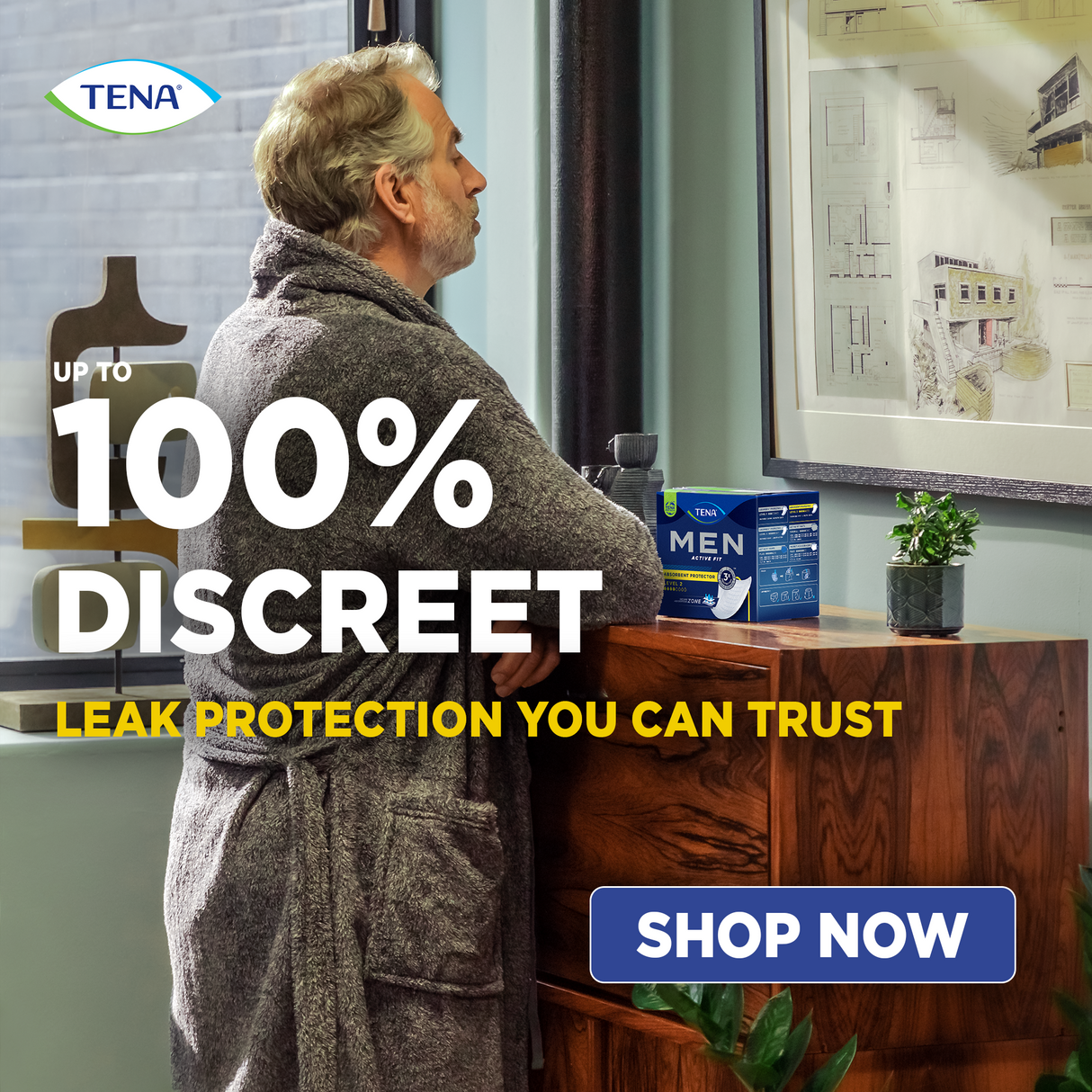 TENA Men Maximum Guard Pad for Men, Maximum Absorbency