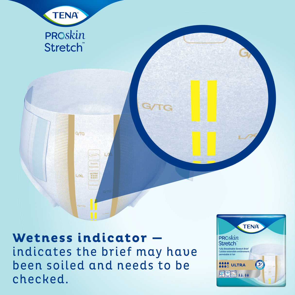 TENA ProSkin Stretch Ultra Incontinence Brief, Heavy Absorbency