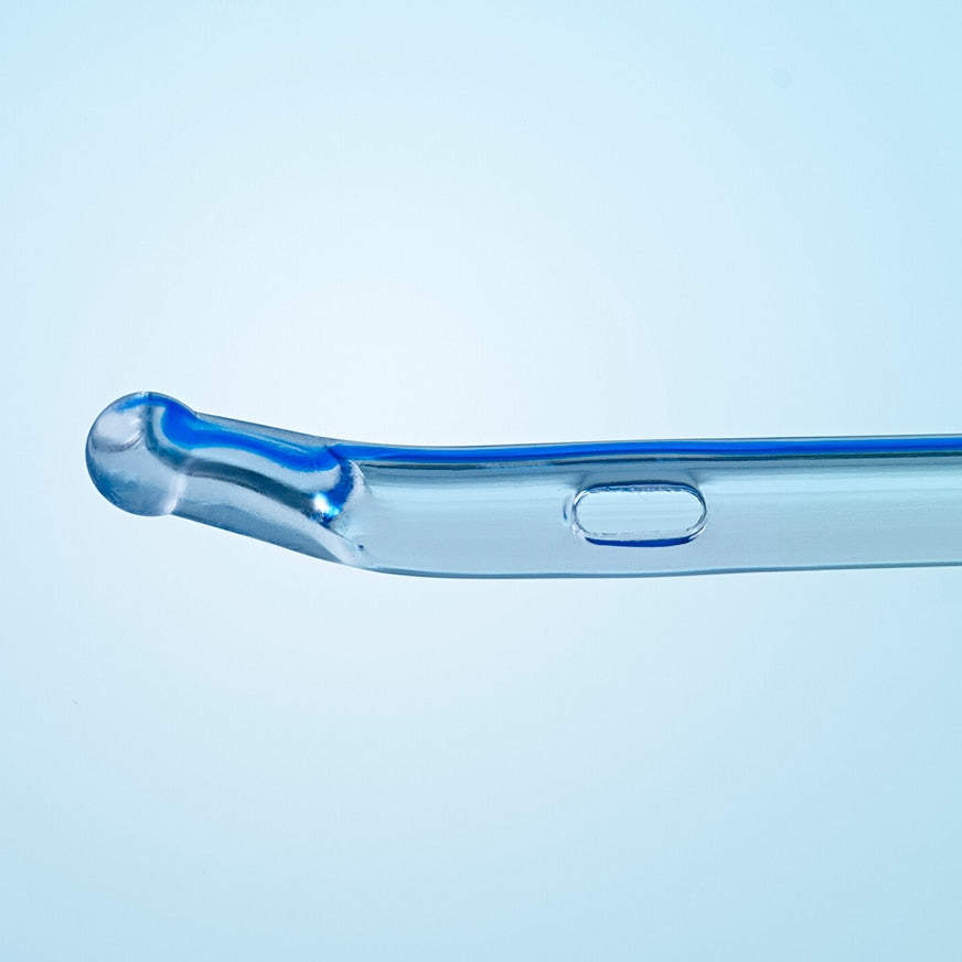 816 Self-Cath® Male Coudé Olive Catheter with Guide Stripe Catheter, 16 FR - Box of 30 - 18Fr