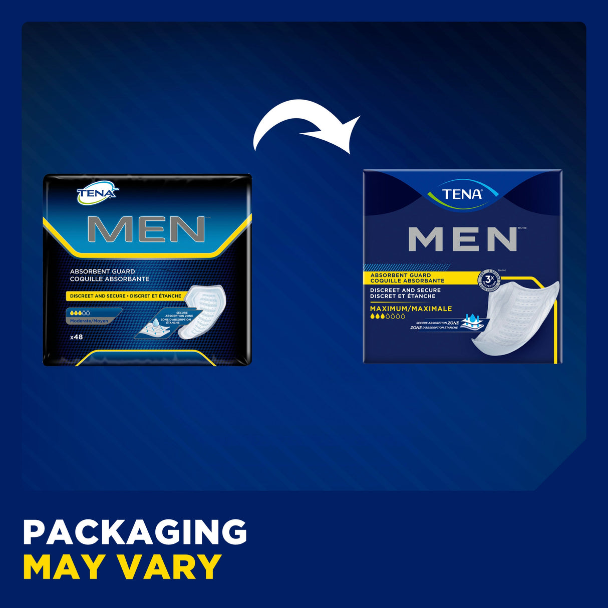TENA Men Maximum Guard Pad for Men, Maximum Absorbency
