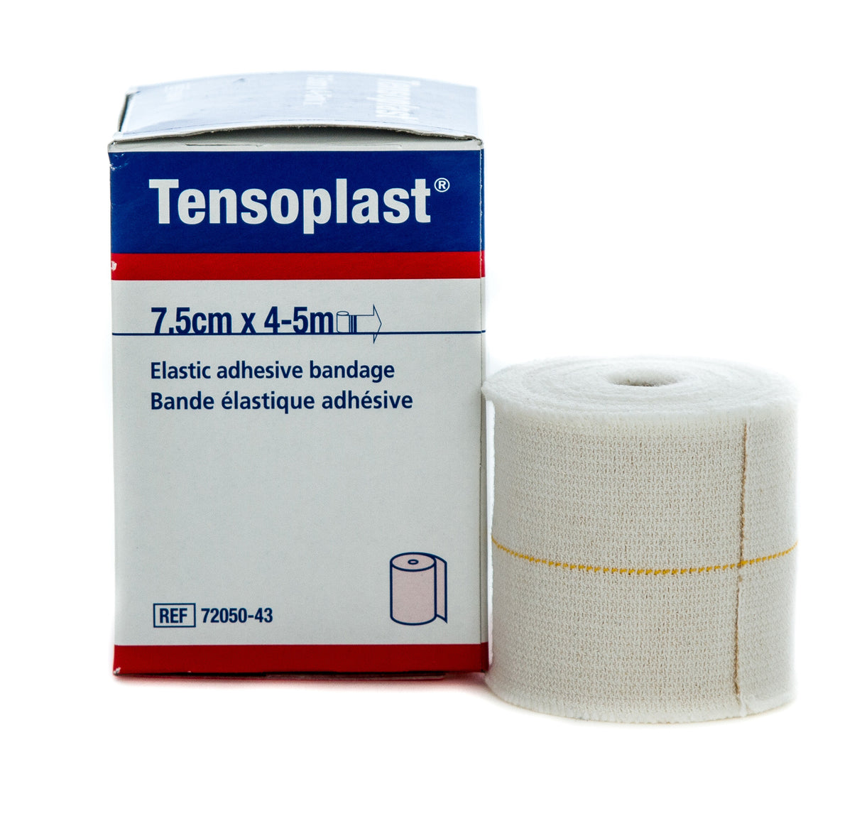 TensoSport Robust Elastic Adhesive Tape, White, 7.5 cm x 4.5 m