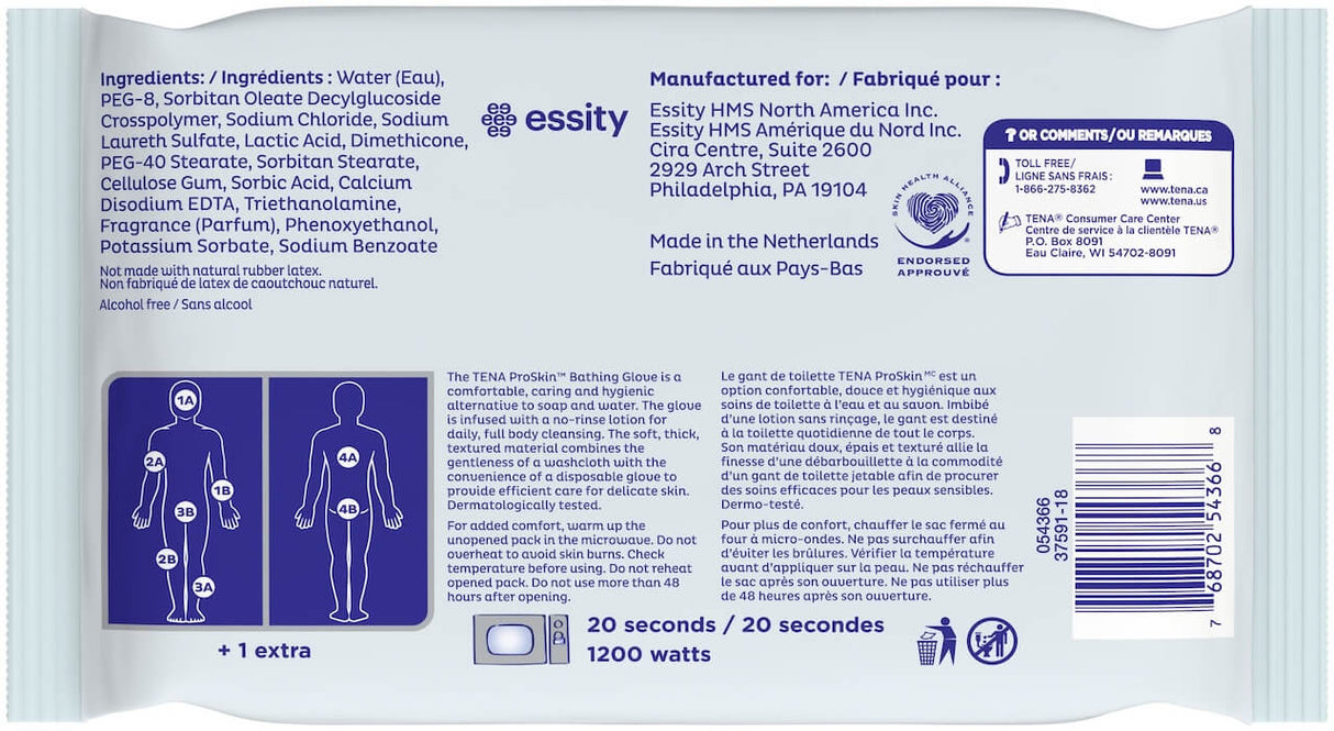 TENA® ProSkin Bathing Glove, Premoistened Wipe