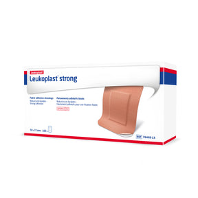 Leukoplast Strong Adhesive Dressings, Beige, 5.0 cm x 7.2 cm, Box of 100