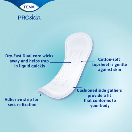 TENA ProSkin Day Light Incontinence Pad, Light Absorbency