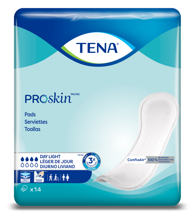 TENA ProSkin Day Light Incontinence Pad, Light Absorbency