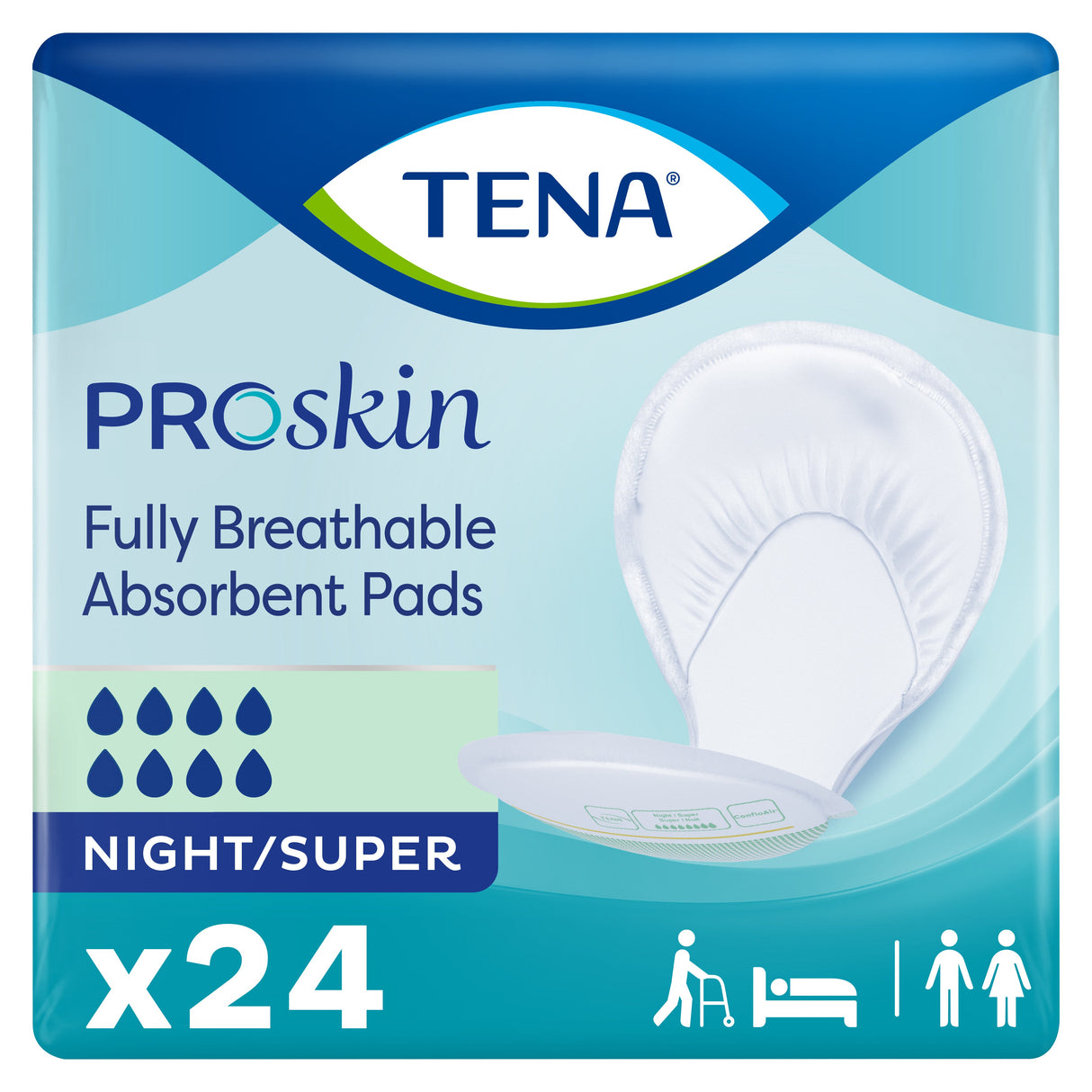 TENA ProSkin Night Super Absorbent Pads, Heavy Absorbency
