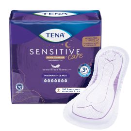 TENA Sensitive Care Extra Coverage Overnight Pads, 84 count