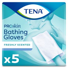TENA® ProSkin Bathing Glove, Premoistened Wipe, Scented, 5 count