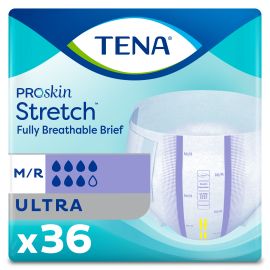 TENA ProSkin™ Stretch Ultra Incontinence Brief, Heavy Absorbency, Unisex, Medium/Regular, 72 count