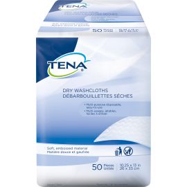 TENA® Dry Washcloths, Dry Disposable Wipes, 10"x13", 1000 count