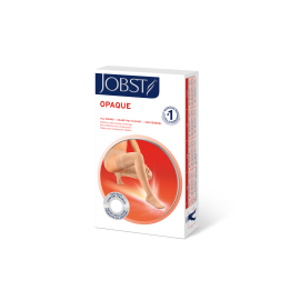 JOBST Opaque Compression Stockings 15-20 mmHg Thigh High Silicone Dot Band Open Toe Honey Large