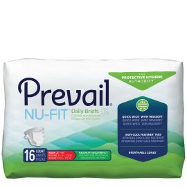 Prevail Nu-Fit Incontinence Adult Briefs, Medium, 96 count