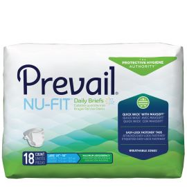 Prevail Nu-Fit Incontinence Adult Briefs, Large, 72 count
