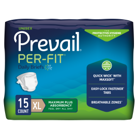 Prevail Per-Fit Incontinence Maximum Absorbency Adult Briefs, Extra Large, 60 count