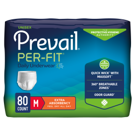 Prevail Incontinence Per-Fit Protective Underwear, Medium, 80 count