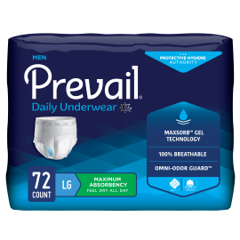 Prevail Incontinence Underwear for Men, Maximum Absorbency, Large/Extra Large, 64 count