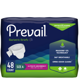 Prevail Bariatric Incontinence Brief for Men & Women, Size A, 48 count