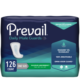 Prevail Incontinence Guards for Men, Maximum Absorbency, 126 count