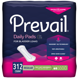 Prevail Incontinence Liners,Very Light Absorbency, Regular Length, 312 count