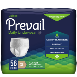 Prevail Incontinence Underwear for Men & Women, Maximum Absorbency, Extra Large, 56 count