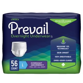 Prevail Overnight Incontinence Underwear for Men & Women, Large, 56 count