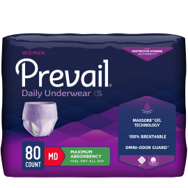 Prevail Incontinence Underwear for Women, Maximum Absorbency, Small/Medium, 80 count