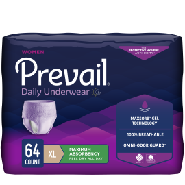 Prevail Incontinence Underwear for Women, Maximum Absorbency, Extra Large, 64 count