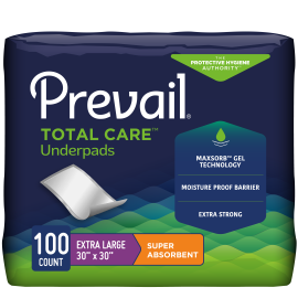 Prevail Incontinence Underpads, Super Absorbent, 30" X 30", 100 count