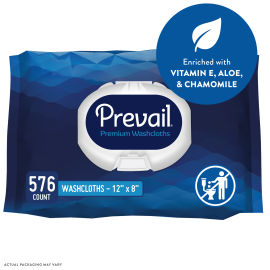 Prevail Adult Personal Wipes, Soft-pack with press-open-lid, 576 count